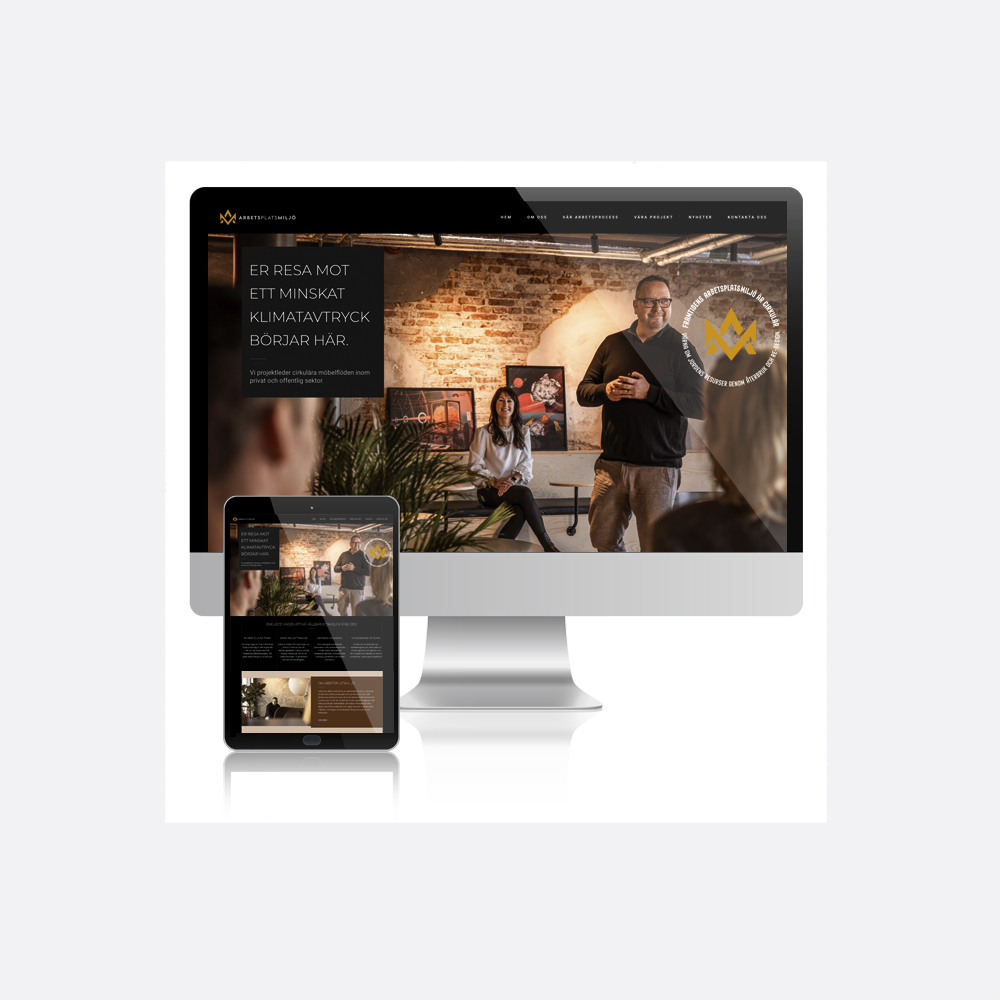 Arbetsplatsmiljös webbsida, design och content Pia K
