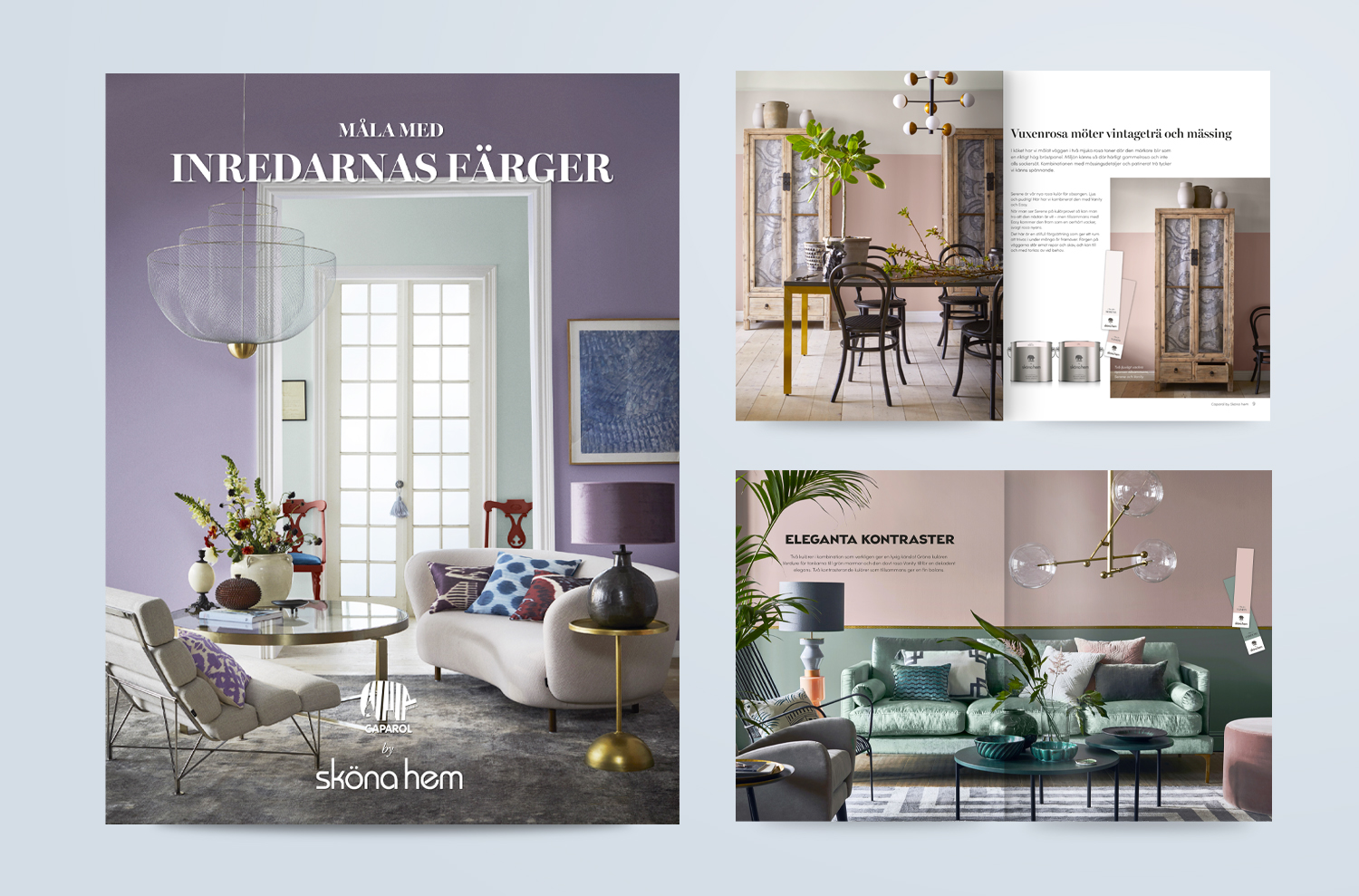 Caparol by Sköna Hem – kampanj och inspirationsmagasin Omslag och uppslag ur inspirationsmagasin för Caparol by Sköna Hem.